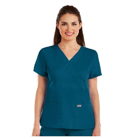 Barco Uniforms Shirt Scrub Greys Anatomy™ 4153 Crossover Womens 3X Large Bahama Each - 4153-328-3XL