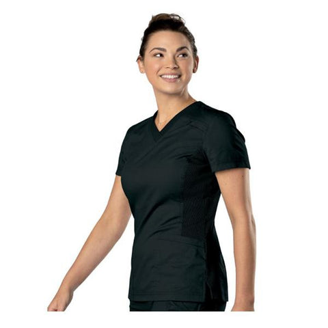 Landau Uniforms Inc. Shirt Scrub S101002 Rock Goddess Womens Medium Black Each - S101002BKPNM