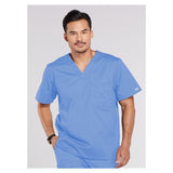 Cherokee Workwear Scrub Top Mens Large Ceil Each - 4743-CIEW-L