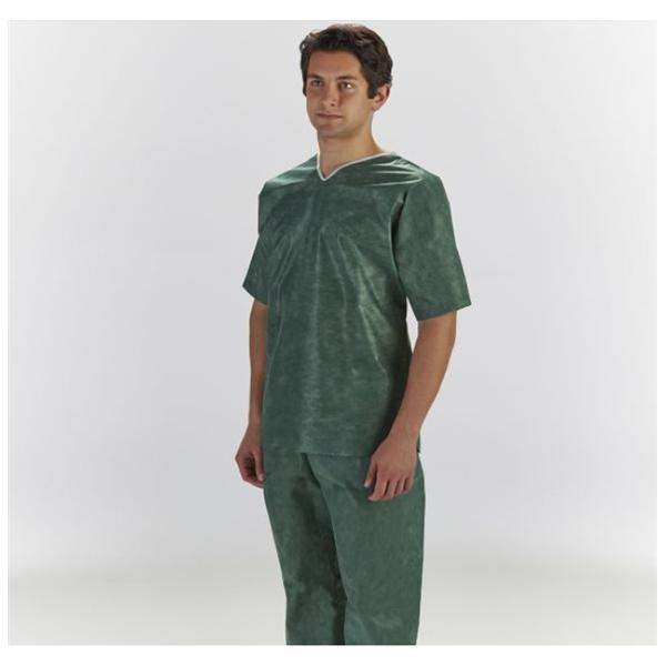 Graham Medical Shirt Scrub Patient Large Dark Green Unisex 30/Ca - 62213