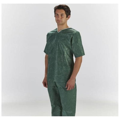 Graham Medical Shirt Scrub Patient X-Large Dark Green Unisex 30/Ca - 62215