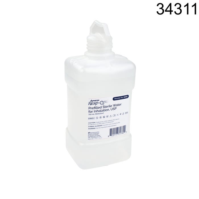 Dynarex Prefilled Sterile Water For Inhalation (Nebulizer) 750ml case of 12