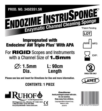 Endozime® InstruSponge™ For Rigid Instruments 1.5mmX90cm (36") (RIGID) - Individually Pkgd |  Case of 100