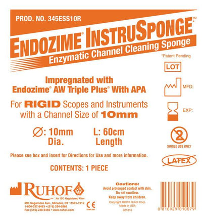 Endozime® InstruSponge™ For Rigid Instruments 10mmX60cm (24") (RIGID) - Individually Pkgd |  Case of 100
