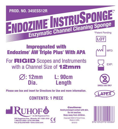 Endozime® InstruSponge™ For Rigid Instruments 12mmX90cm (36") (RIGID) - Individually Pkgd |  Case of 100