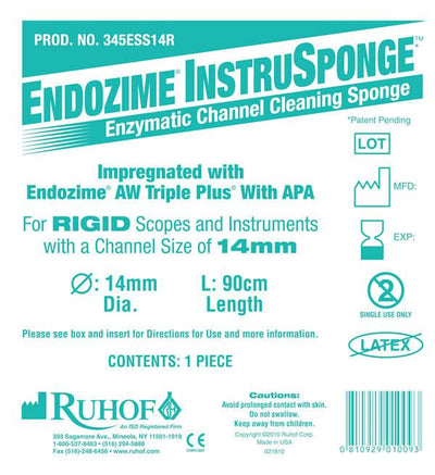 Endozime® InstruSponge™ For Rigid Instruments 14mmX90cm (36") (RIGID) - Individually Pkgd |  Case of 100
