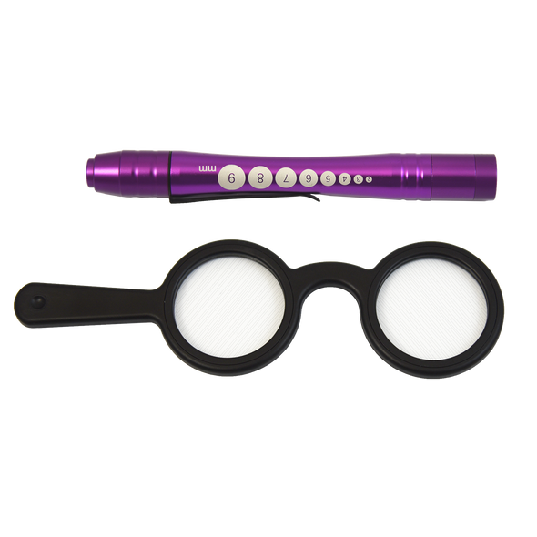 HANDHELD BAGOLINI STRIATED LENS SET WITH PENLIGHTS