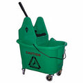 Green Plastic Mop Bucket and Wringer 8-3/4 gal.