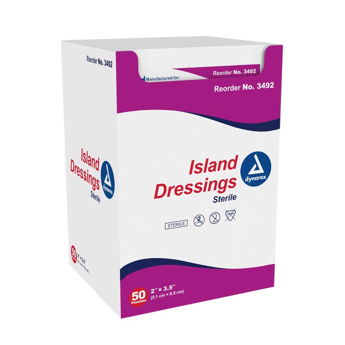 Dynarex Island Dressings - Sterile case of 6 per box quantity 50