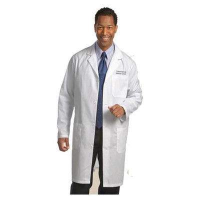 Fashion Seal Lab Coat Staff Length 65% Polyester / 35% Cotton Mens White Size 54 Each - 499-54