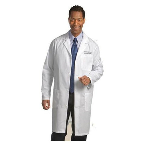 Fashion Seal Lab Coat Staff Length 65% Polyester / 35% Cotton Mens White Size 54 Each - 499-54