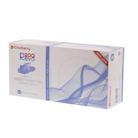 Pro2 Solutions, Inc Gloves Exam R200 Powder-Free Nitrile Latex-Free X-Small Violet Blue 200/Bx, 10 BX/CA - CR3205
