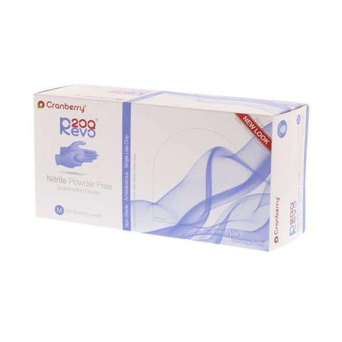 Pro2 Solutions, Inc Gloves Exam R200 Powder-Free Nitrile Latex-Free Medium Violet Blue 200/Bx, 10 BX/CA - CR3207