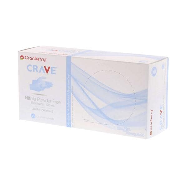Pro2 Solutions, Inc Gloves Exam Crave Powder-Free Nitrile Latex-Free X-Small Light Blue 200/Bx, 10 BX/CA - CR3555