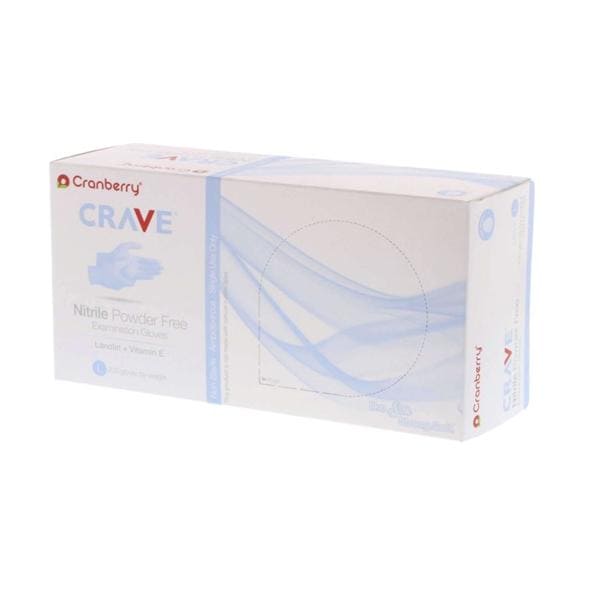 Pro2 Solutions, Inc Gloves Exam Crave Powder-Free Nitrile Latex-Free Large Light Blue 200/Bx, 10 BX/CA - CR3558