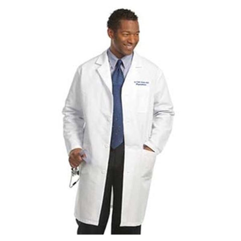 Fashion Seal Lab Coat Knee Length 65% Polyester / 35% Cotton Mens White Size 42 41 in Each - 482-42