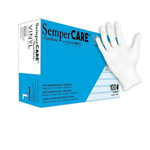 Sempermed USA, Inc Gloves Exam Sempermed Powder-Free Vinyl Latex-Free 9 in Large Clear 100/Bx, 10 BX/CA - EVNP104