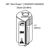 3M Medical Products Drape Utility Steri-Drape Fenestrated 11"x25yd Clear Non-Sterile 8/Ca - 1000NSR