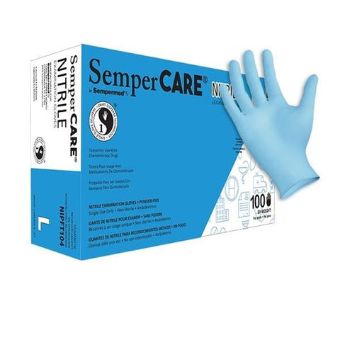 Sempermed USA, Inc Gloves Exam Sempercare Powder-Free Nitrile Latex-Free Medium 100/Bx, 10 BX/CA - NIPFT103
