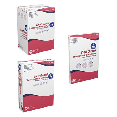 Dynarex View Guard Transparent Dressings - Sterile case of 4 per box quantity is 100