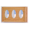 Wooden Mallet Glove Wall Rack 3-Pocket Wood Oval Light Oak Each - GBW11-3LO