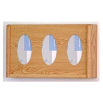 Wooden Mallet Glove Wall Rack 3-Pocket Wood Oval Light Oak Each - GBW11-3LO