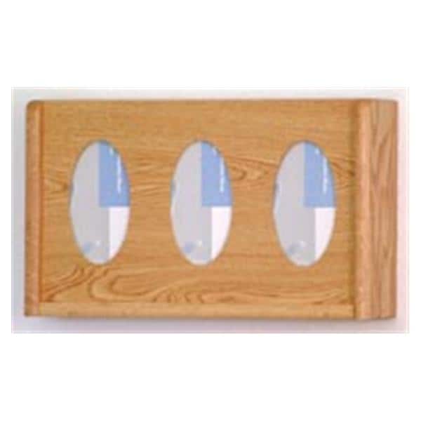 Wooden Mallet Glove Wall Rack 3-Pocket Wood Oval Light Oak Each - GBW11-3LO