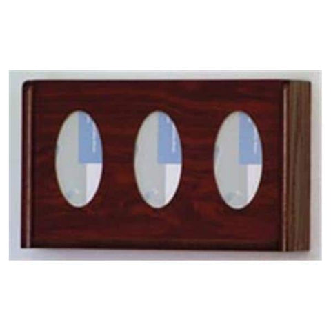 Wooden Mallet Glove Wall Rack 3-Pocket Wood Oval Dark Red Mahogany Each - GBW11-3MH