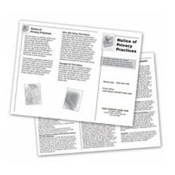 Office Supplies & Practice Mkt Tri-Folder Brochure Educational HIPAA English 50/Pk - FPRV-1