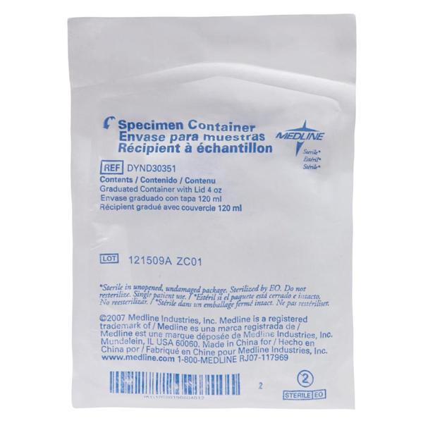 Medline Industries Inc Specimen Container 4.5oz Silicone Sterile 100/Ca - DYND30351