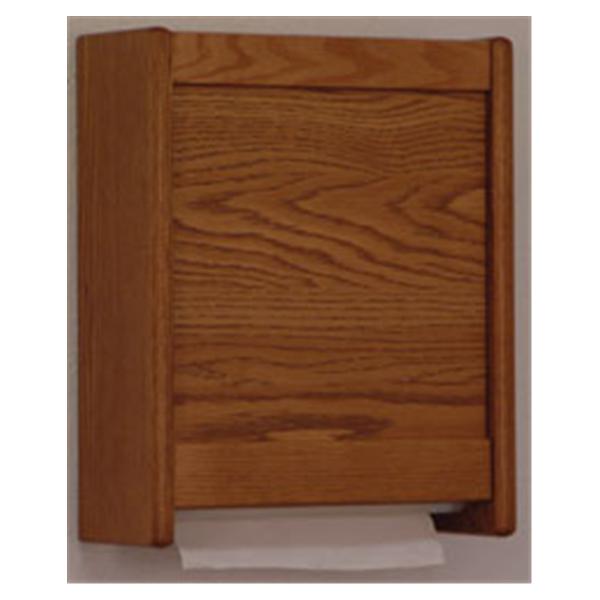 Wooden Mallet Towel Dispenser C-Fold / Multifold Medium Oak With Wtrprf Plstc Btm Pnl Each - WCT1MO