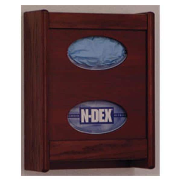 Wooden Mallet Glove Wall Rack 2-Pocket Wood Oval Dark Red Mahogany Each - WCG2MH