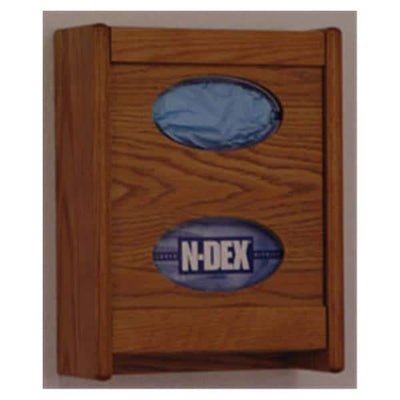 Wooden Mallet Glove Wall Rack 2-Pocket Wood Oval Medium Oak Each - WCG2MO