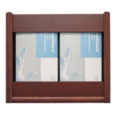Wooden Mallet Glove Wall Rack 2-Pocket Wood Rectangle Dark Red Mahogany Each - GBS11-2MH