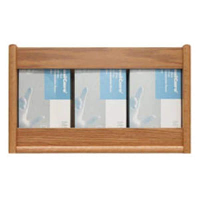 Wooden Mallet Glove Wall Rack 3-Pocket Wood Rectangle Light Oak Each - GBS11-3LO