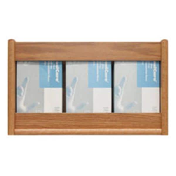 Wooden Mallet Glove Wall Rack 3-Pocket Wood Rectangle Light Oak Each - GBS11-3LO