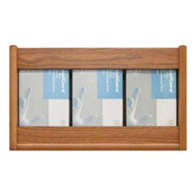 Wooden Mallet Glove Wall Rack 3-Pocket Wood Rectangle Medium Oak Each - GBS11-3MO