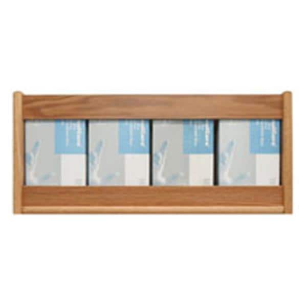 Wooden Mallet Glove Wall Rack 4-Pocket Wood Rectangle Light Oak Each - GBS11-4LO