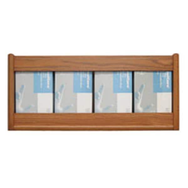 Wooden Mallet Glove Wall Rack 4-Pocket Wood Rectangle Medium Oak Each - GBS11-4MO