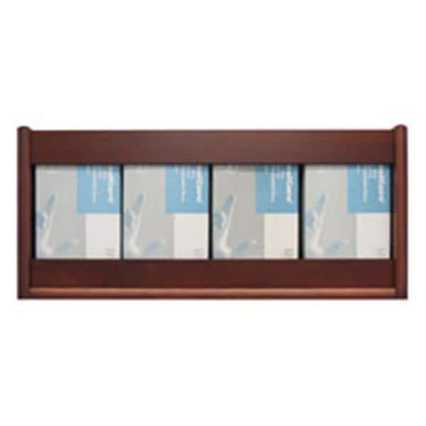 Wooden Mallet Glove Wall Rack 4-Pocket Wood Rectangle Dark Red Mahogany Each - GBS11-4MH