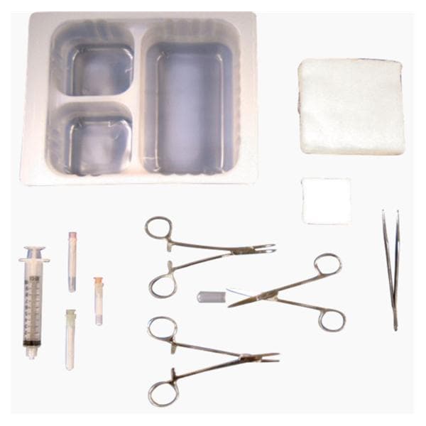 Deroyal Industries Inc Tray Laceration With 5 Gauze Sponges 2x2 8-Ply LF Sterile Each, 30 Each/CA - 50-1515