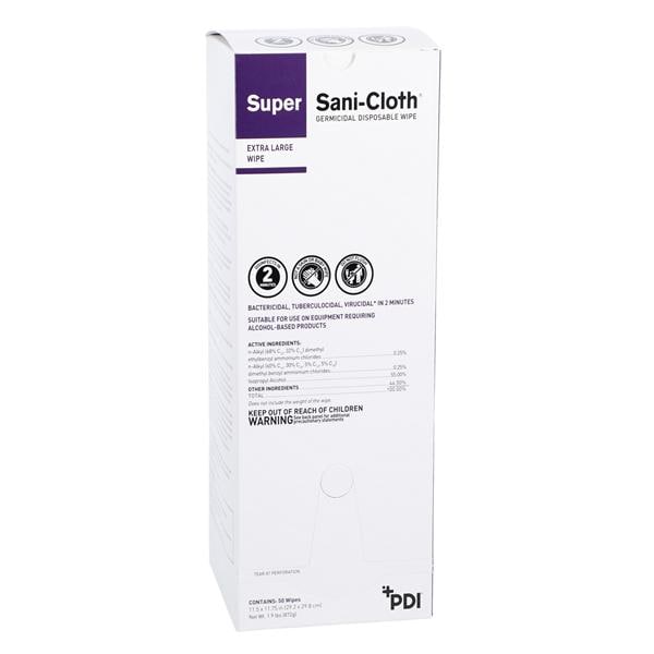 PDI Professional Disposables Disinfectant Surface Wipe Super Sani-Cloth Individual Packaging Alc Scnt 50/Bx, 3 BX/CA - U87295