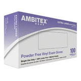 Tradex International, Inc Gloves Exam Ambitex Powder-Free Vinyl Latex-Free X-Large Clear 100/Bx, 10 BX/CA - VXL200