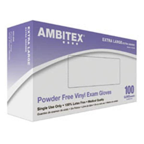 Tradex International, Inc Gloves Exam Ambitex Powder-Free Vinyl Latex-Free X-Large Clear 100/Bx, 10 BX/CA - VXL200