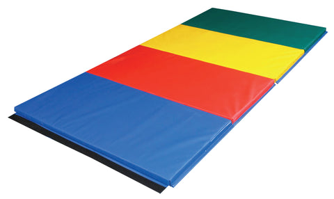 CanDo Accordion Mat - 1-3/8" PE Foam with Cover - 4' x 10' - Rainbow Colors