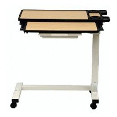 NK Medical Products Table Overbed Automatic Walnut 15x30" 1/EA - 121A