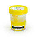 Globe Scientific Urine Collection Cup with Integrated Transfer Device, 4oz (120mL), Graduated to 100mL, Attached Thermometer Strip, STERILE, Bulk - GS-3856TP