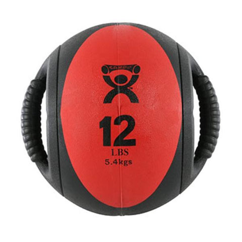 Fabrication Enterprises Ball Medicine CanDo 9" Red 12lb With Dual Handle Each - 29860