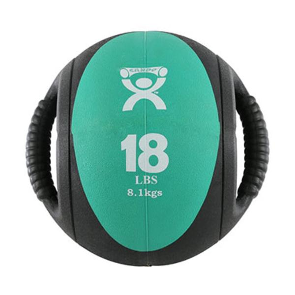 Fabrication Enterprises Ball Medicine CanDo 9" Green 18lb With Dual Handle Each - 30225