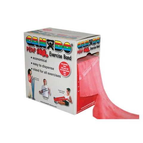 Fabrication Enterprises Band Exercise CanDo Perf 5' Red Light Resistance Rubber Latex 100Yd/Ea - 33878